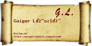 Gaiger László névjegykártya