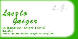 laszlo gaiger business card